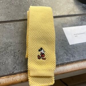 Polo by Ralph Lauren Light Yellow Knit Tie with Mickey Mouse Tag
